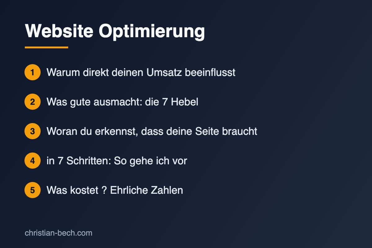 Website Optimierung mit Christian Bech