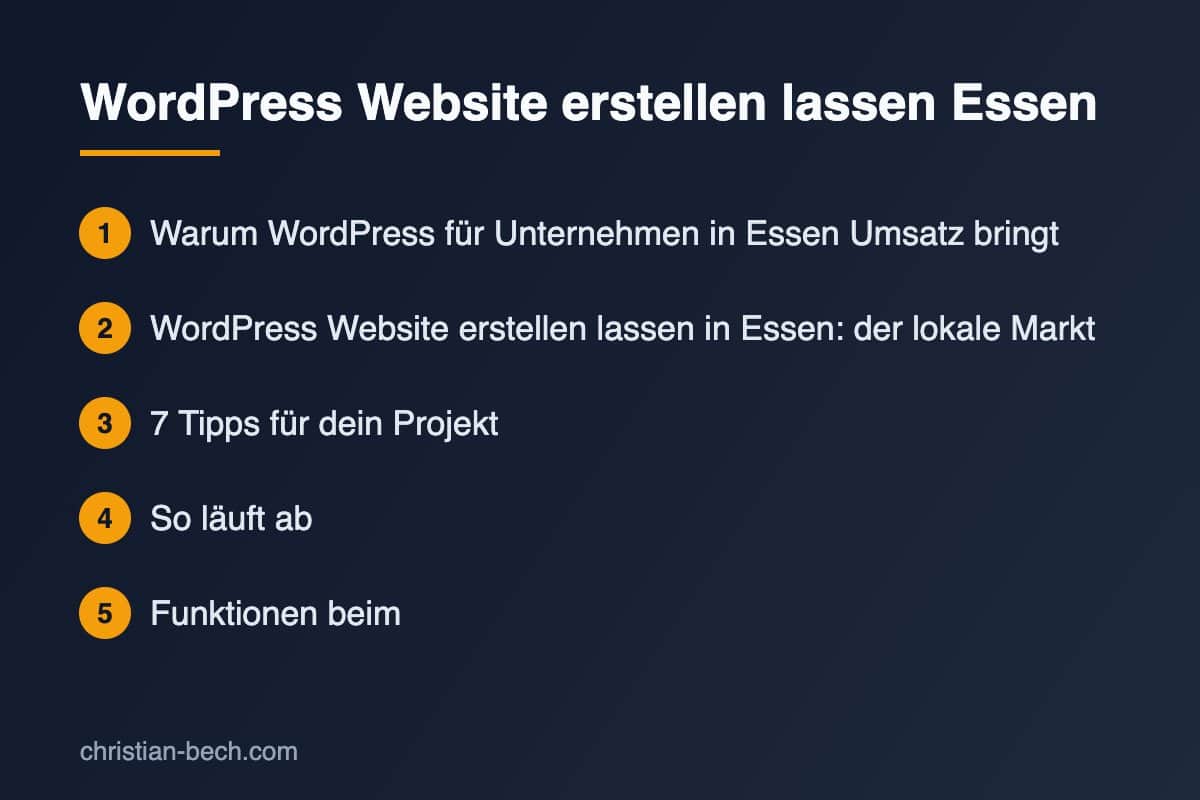 WordPress Website erstellen lassen Essen – die wichtigsten Schritte