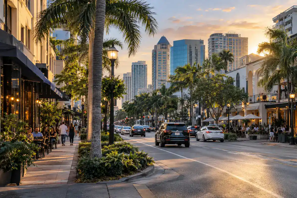 Las Olas Boulevard retail, dining and downtown business district in Fort Lauderdale