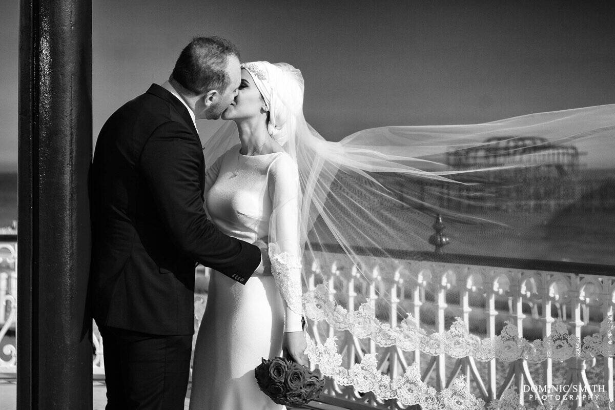 Brighton Wedding Photography on the Bandstand with the West Pier in the background