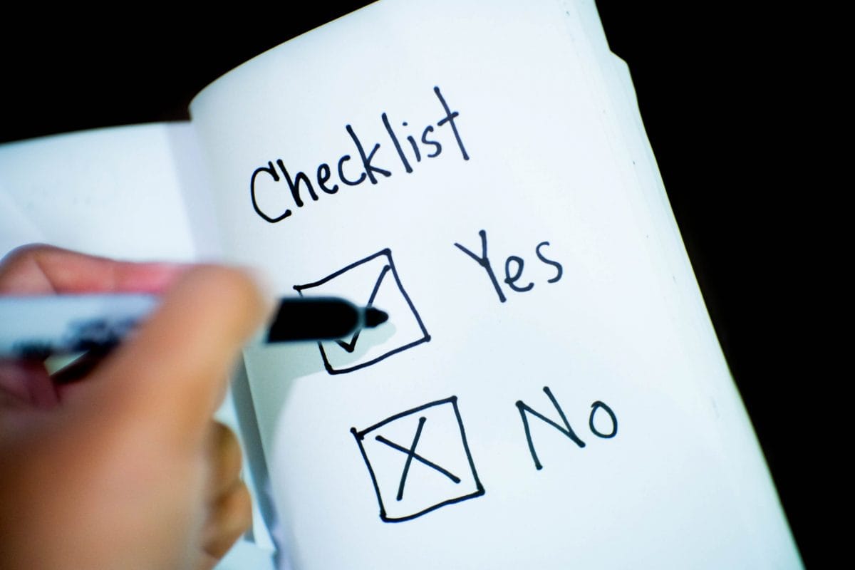 checklist yes no