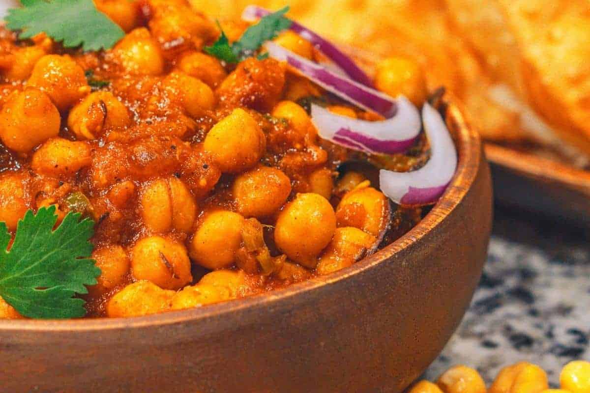 chickpeas in a tomato based sauce