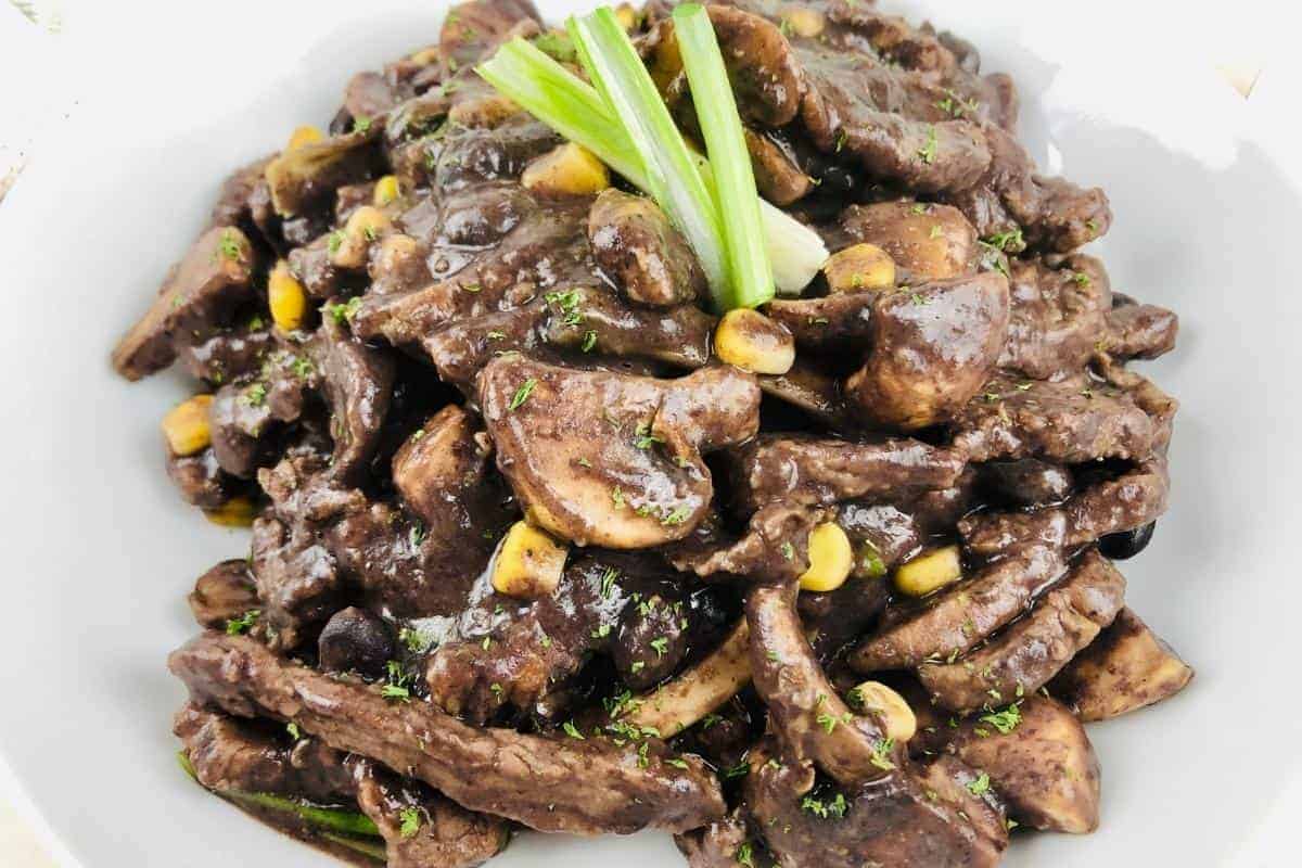 Beef in black bean sauce