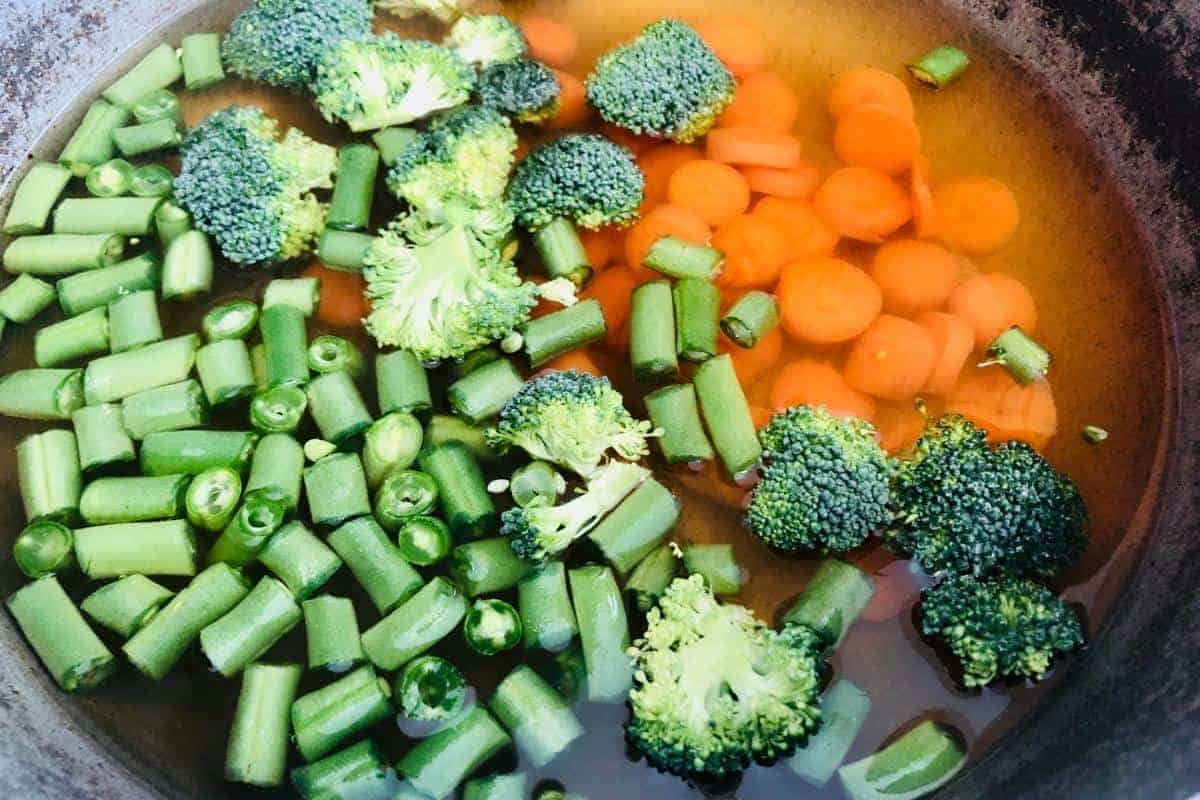 boiling vegetables for vegetable couscous