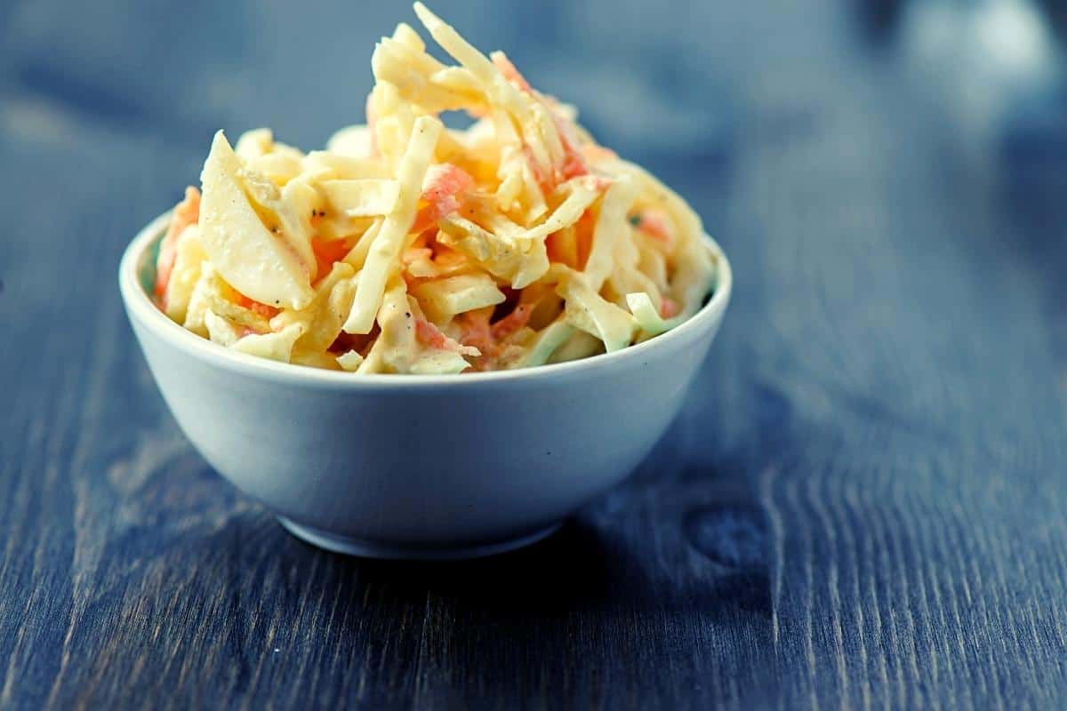 small bowl of coleslaw.