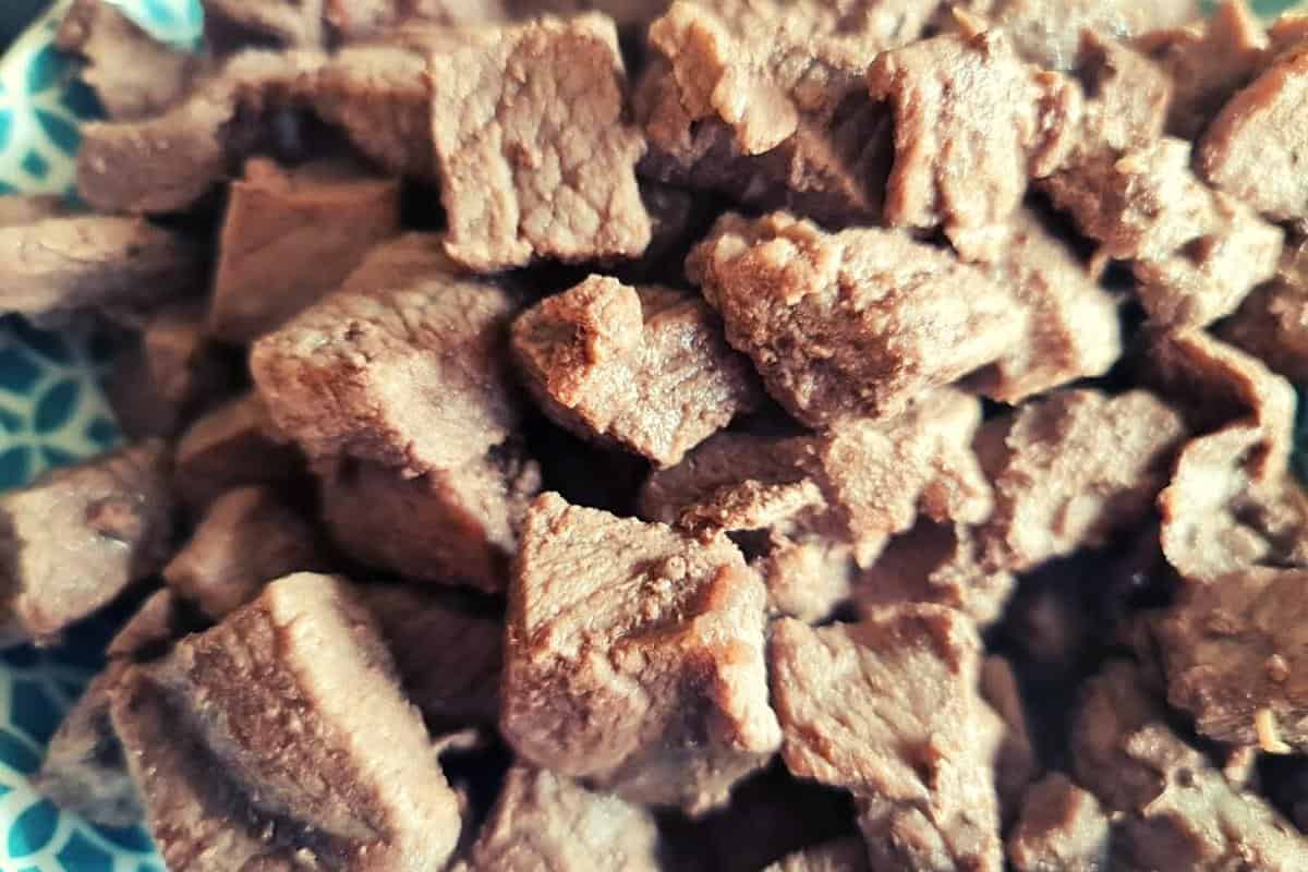 cooked diced beef