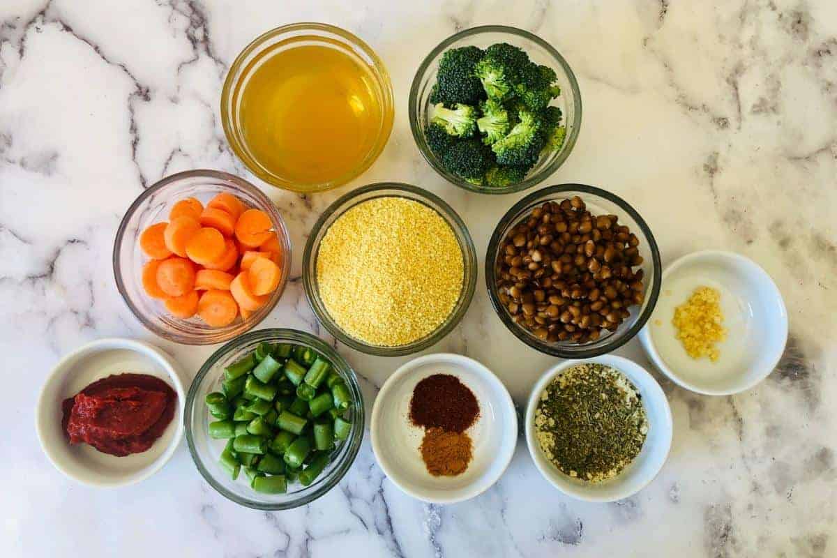 ingredients for vegetable couscous