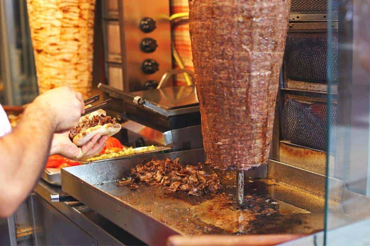 Kebab in a kebab shop
