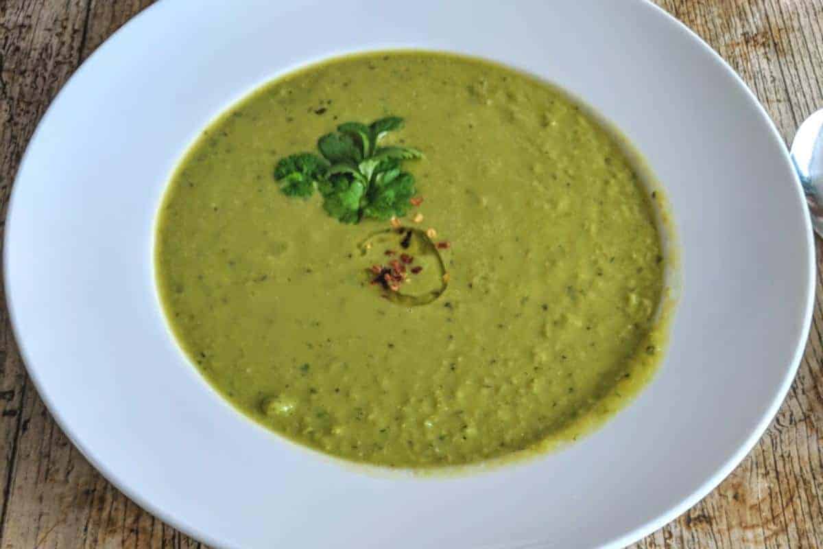 Pea and coconut soup