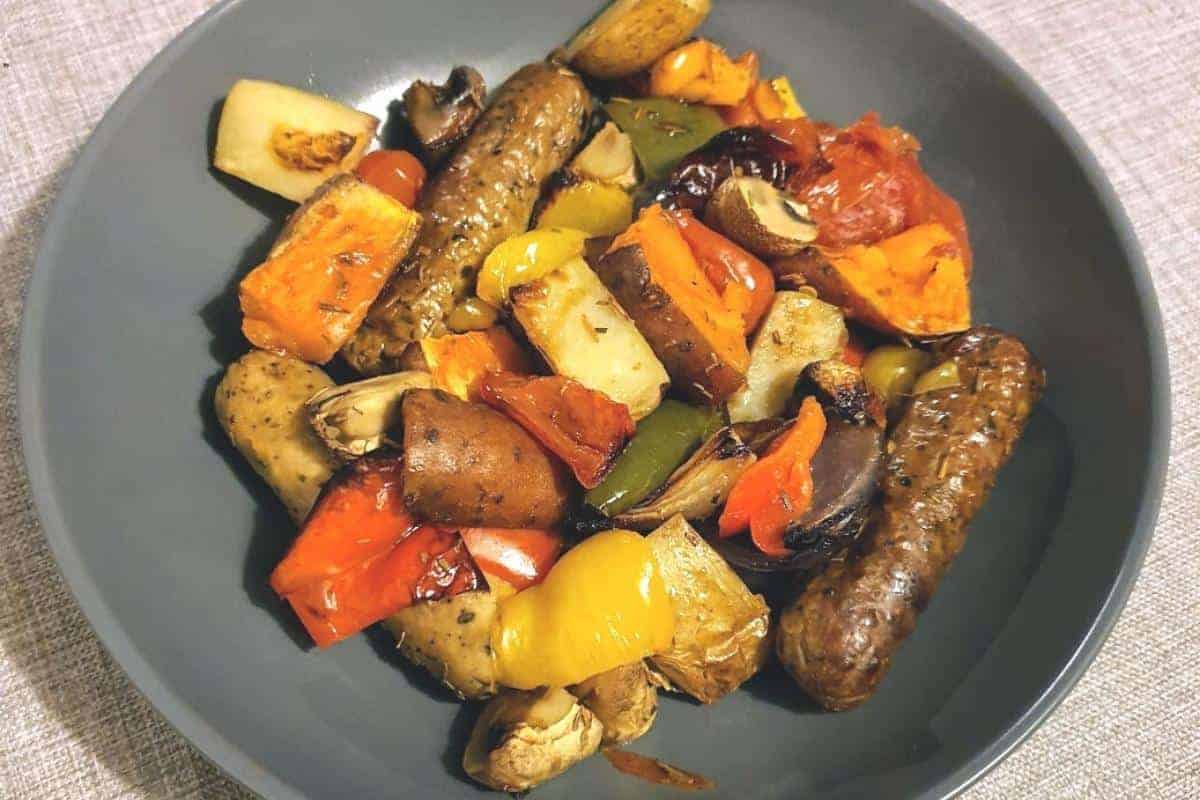 Sausage tray bake