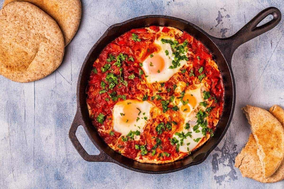 skillet of shakshuka.