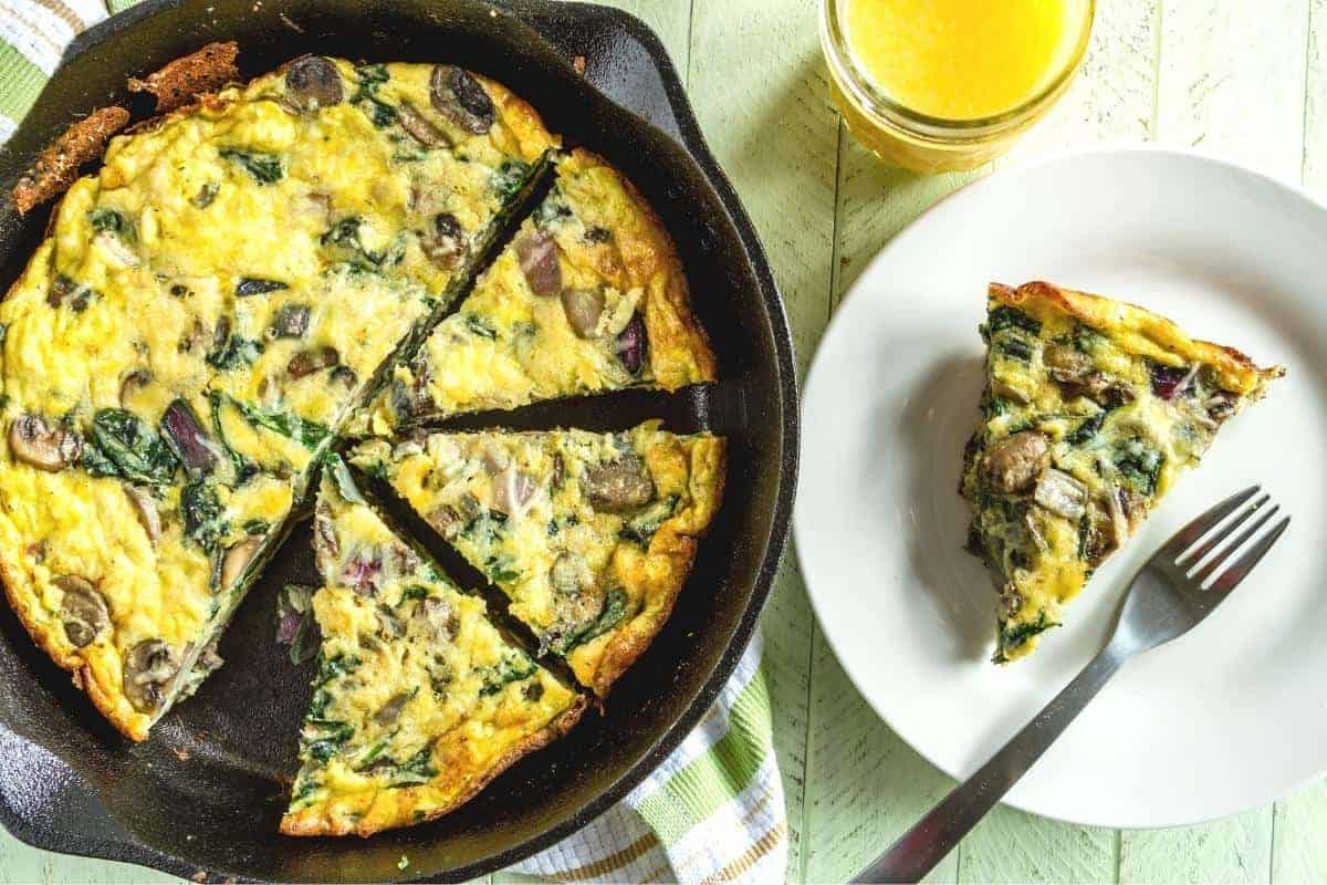 Spinach and mushroom frittata