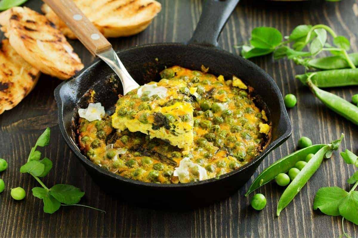 Spinach and pea frittata