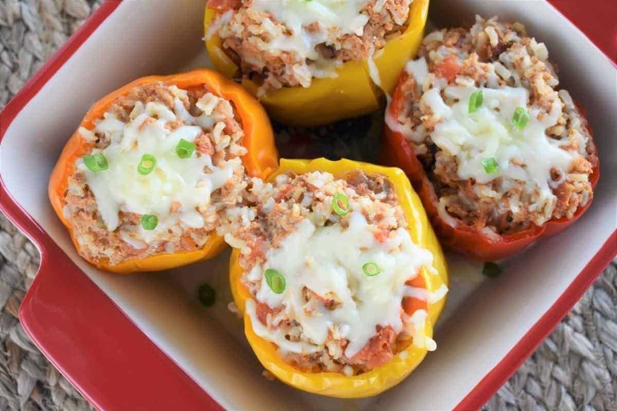 Turkey mince stuffed peppers