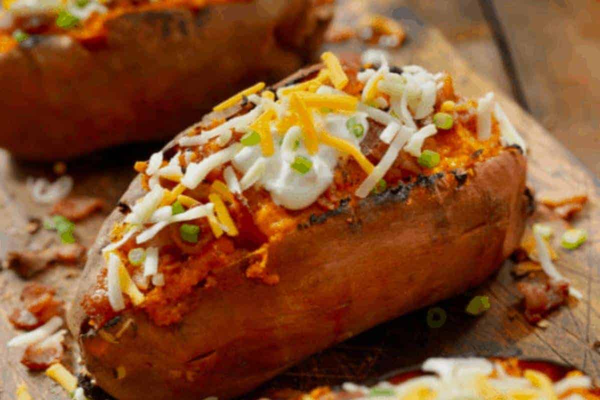 Taco beef stuffed sweet potato
