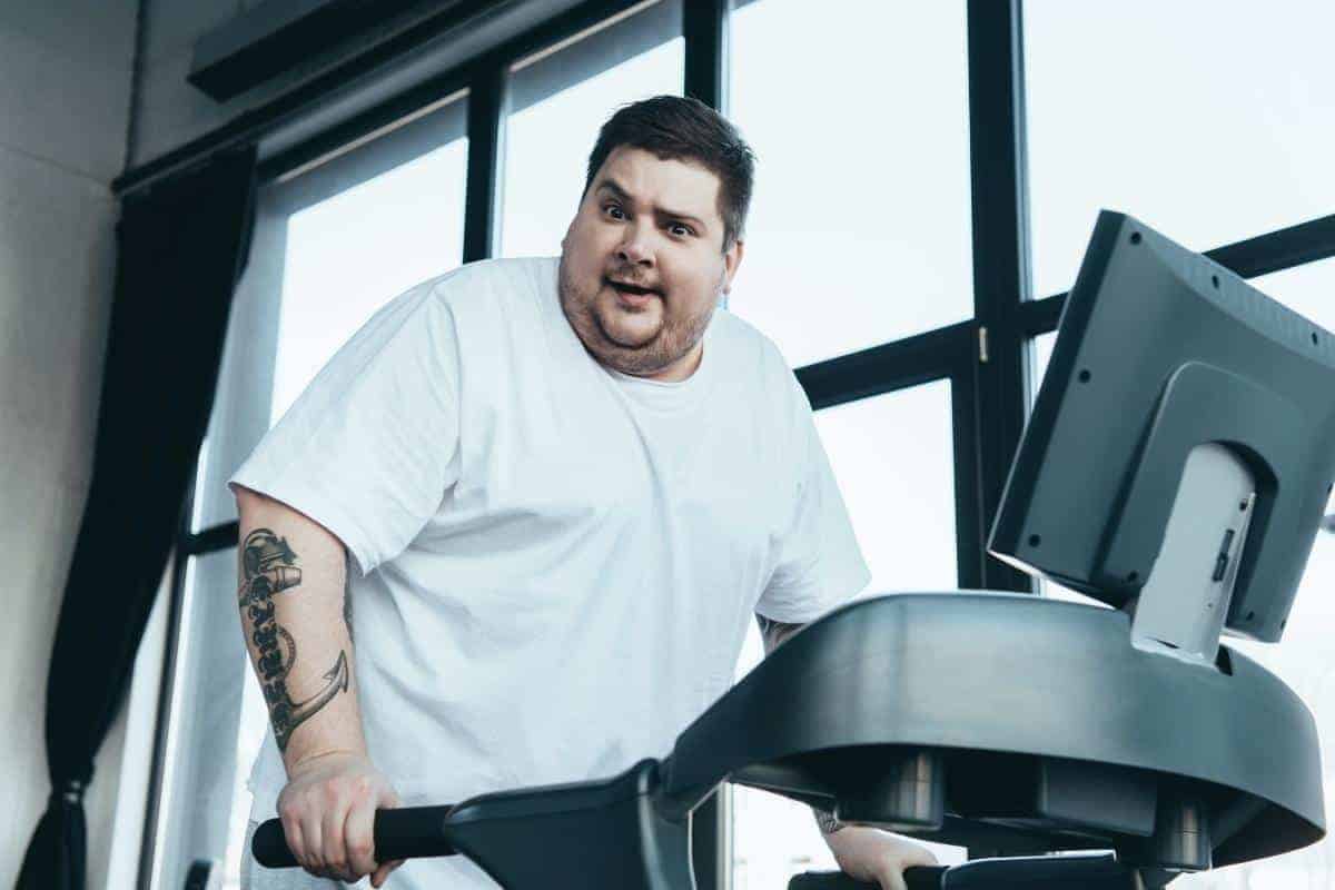 man on treadmill for overweight person