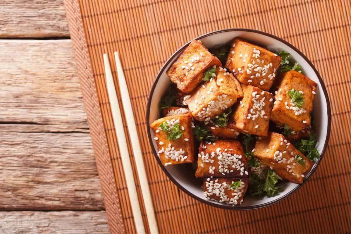 tofu with sesame seeds