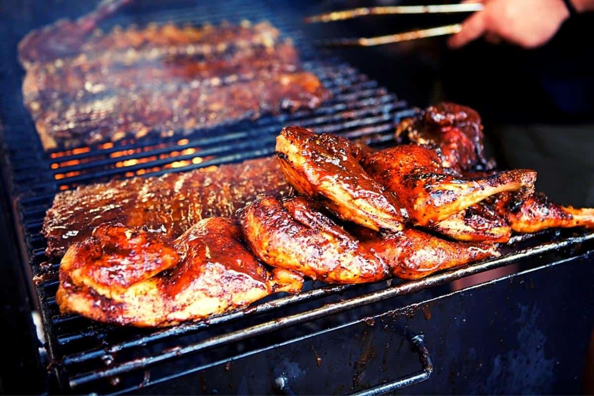 meat being cooked on a BBQ