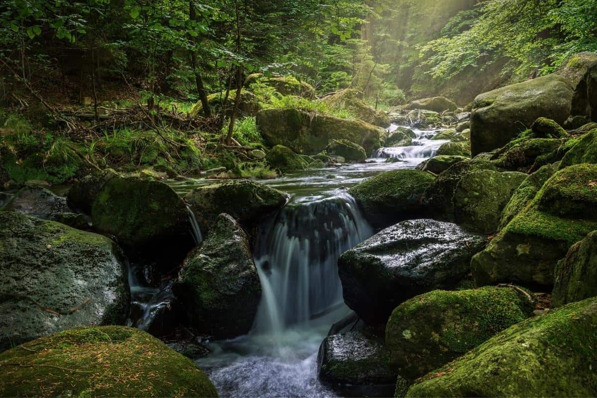 river and waterfall