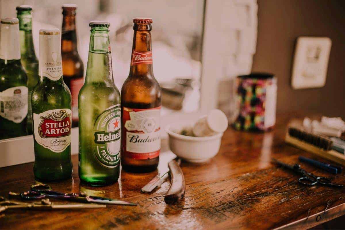 selection of beer bottles.