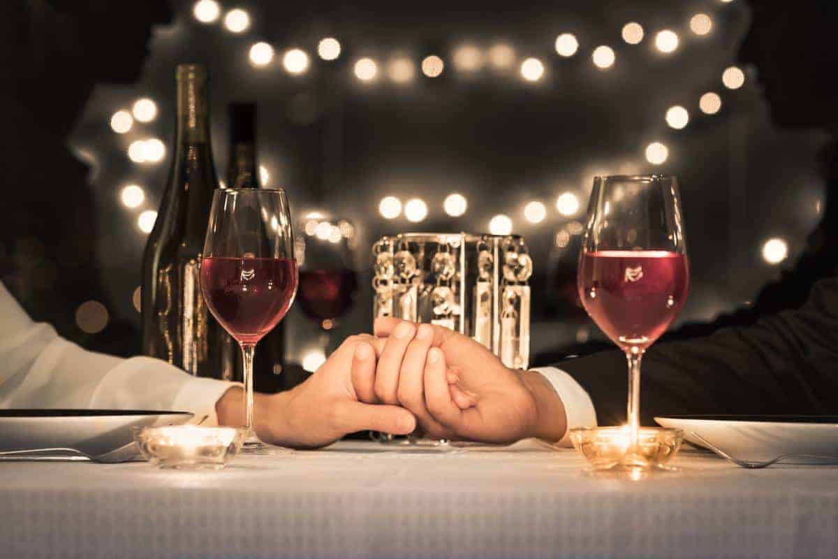 date night couple holding hands