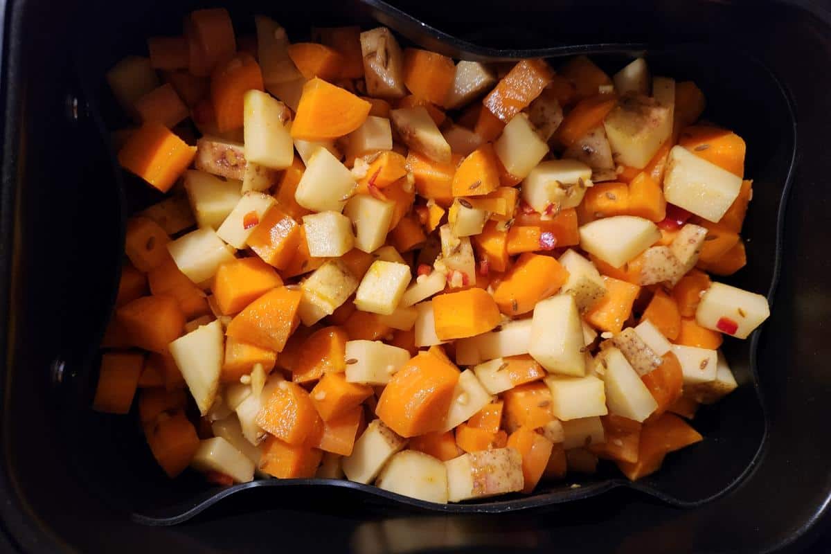 aloo gajar matar in air fryer