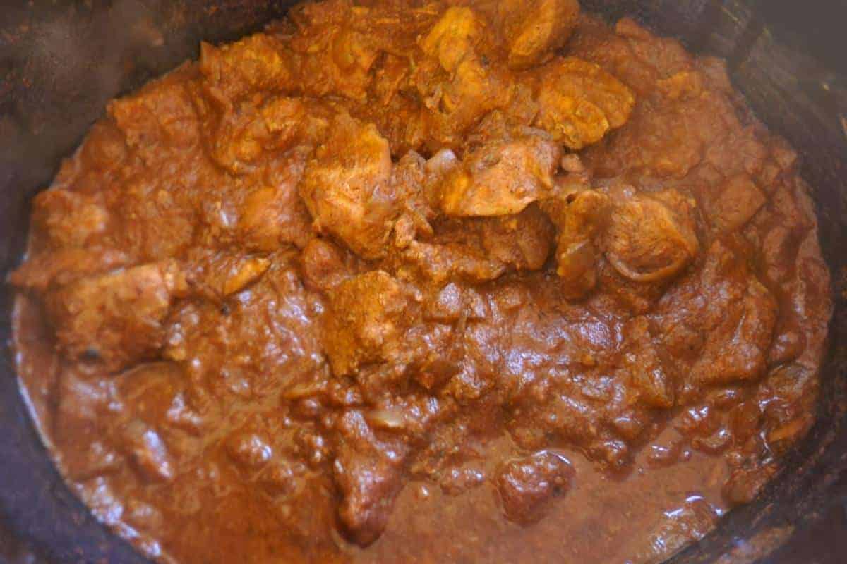 Chicken tikka masala made in the slow cooker.