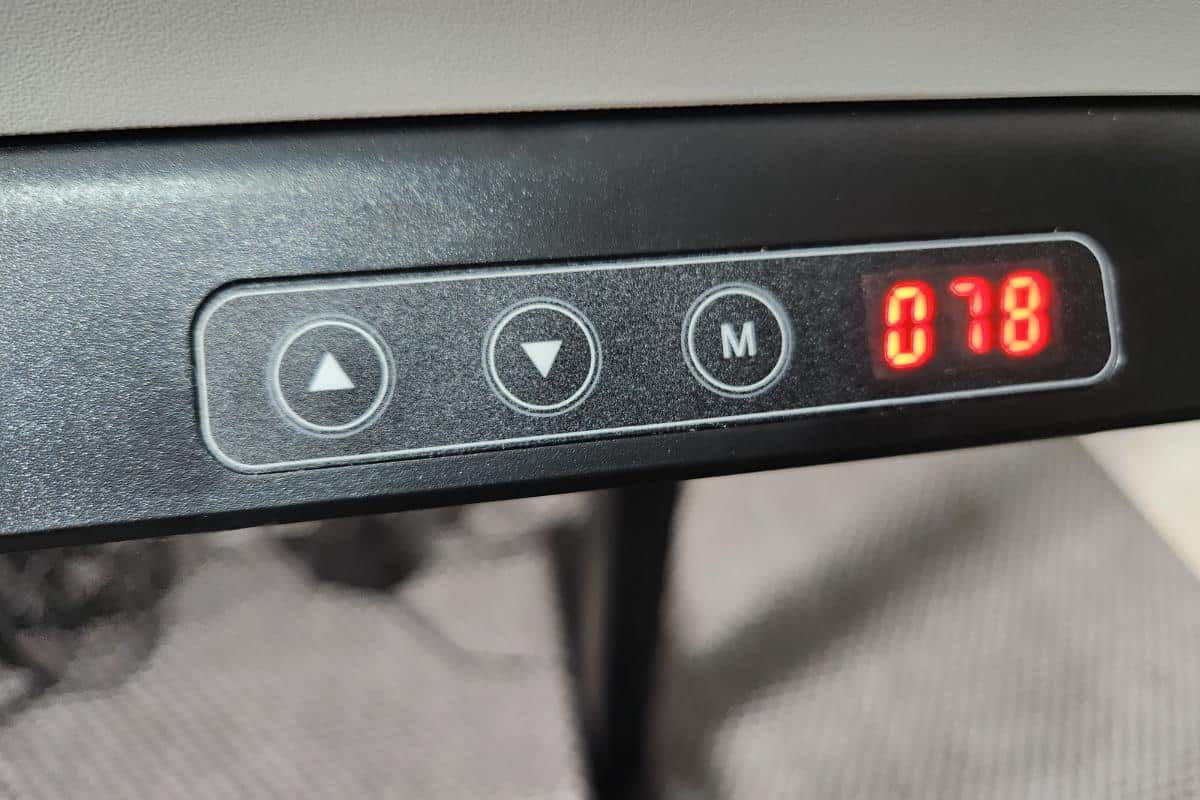Control panel for a standing desk.