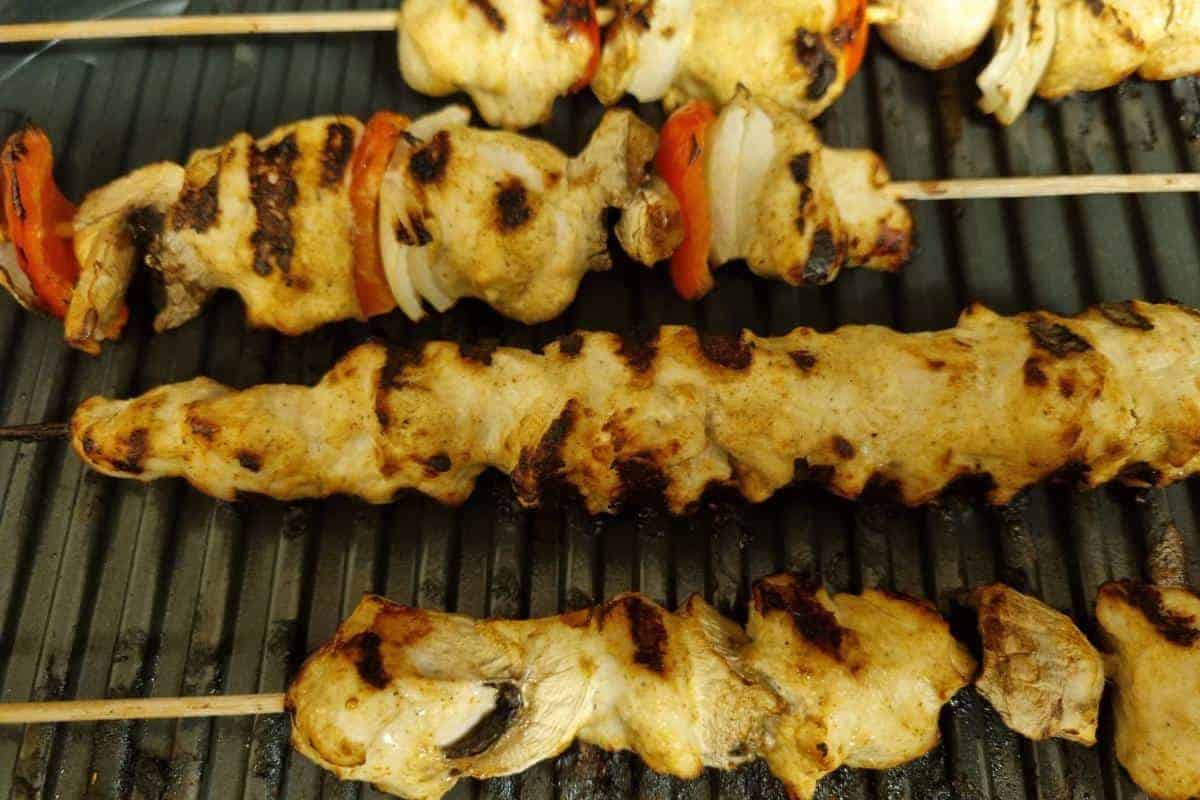 kebabs on grill