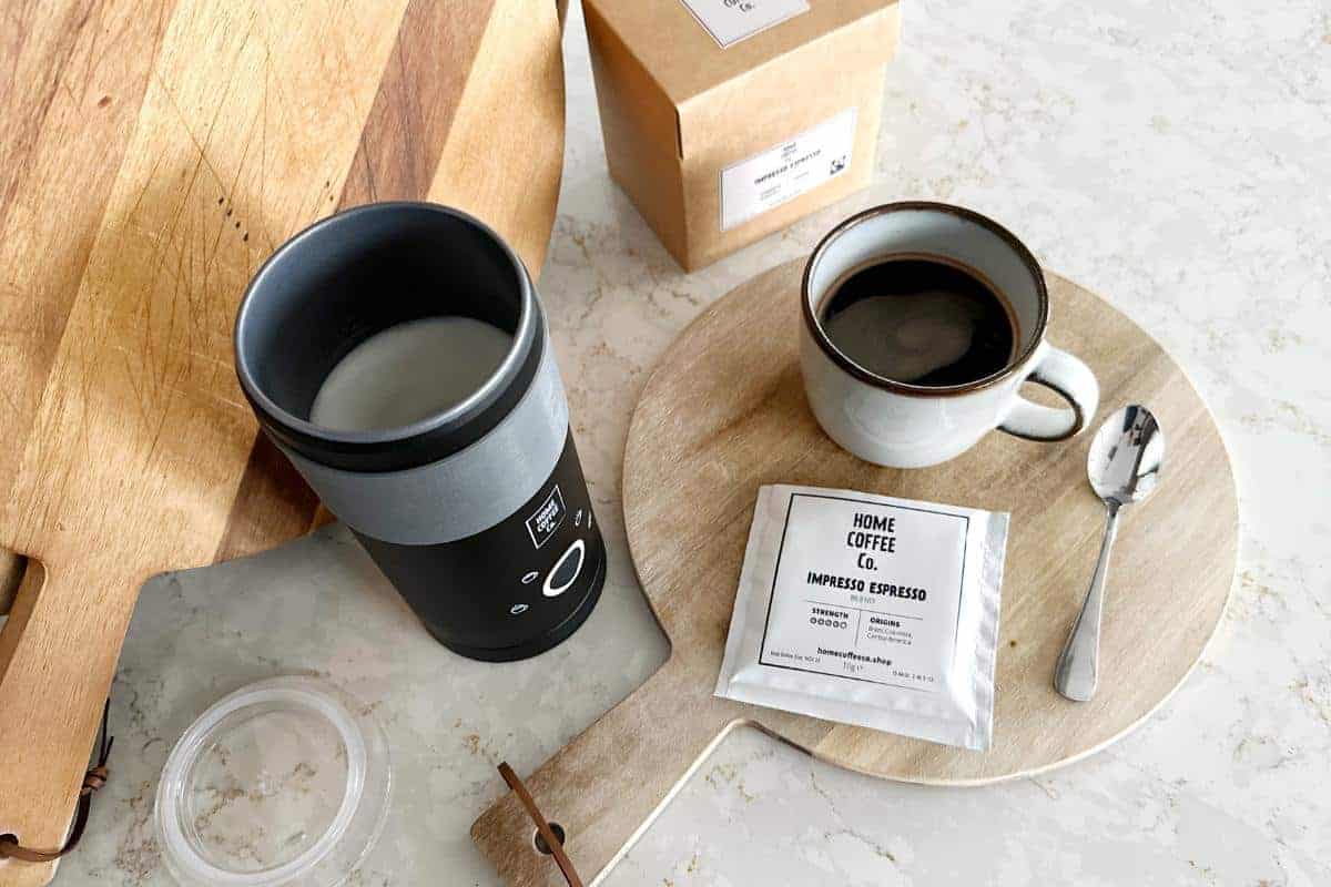 Home brewed coffee bags that look similar to tea bags.