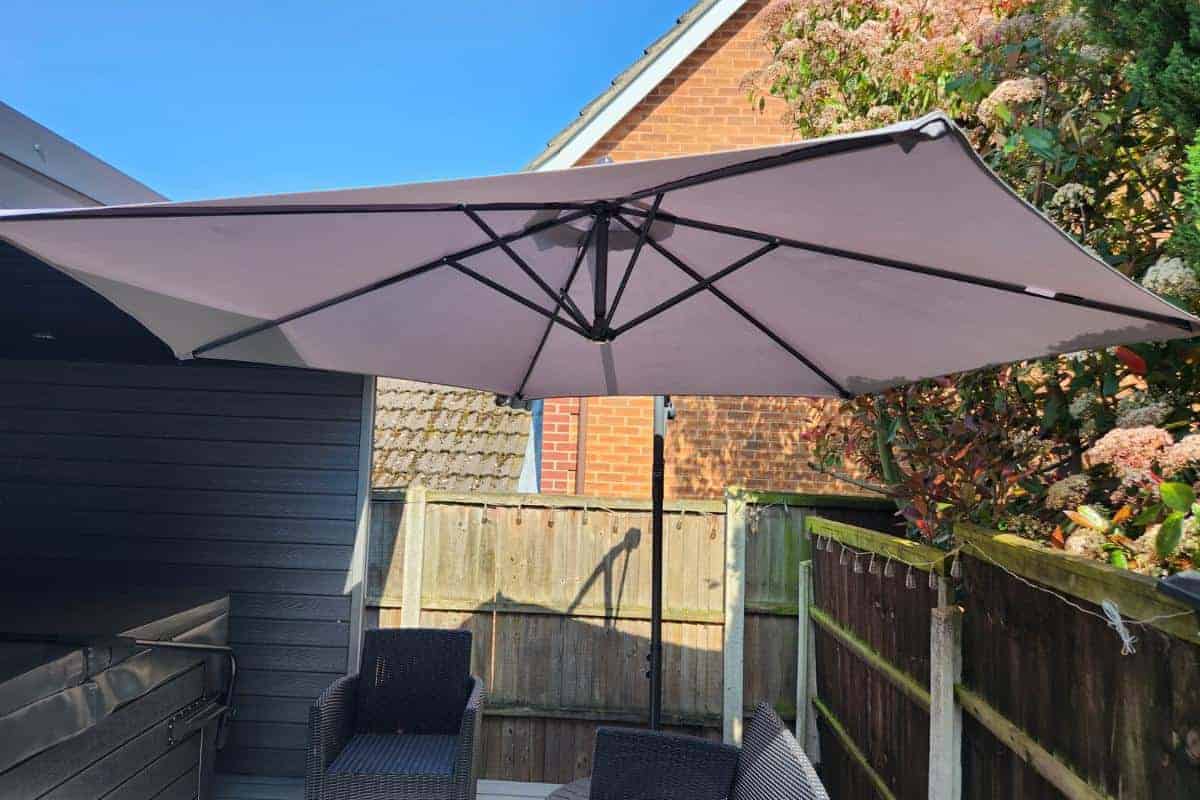 Garden umbrella style parasol.