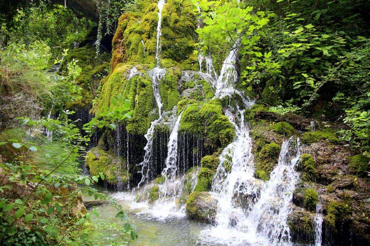 Italian waterfall Cascate dei Capelli di venere campania.