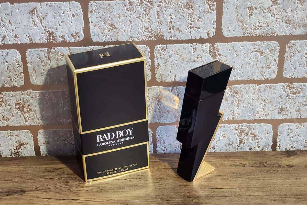 Bad Boy aftershave bottle.