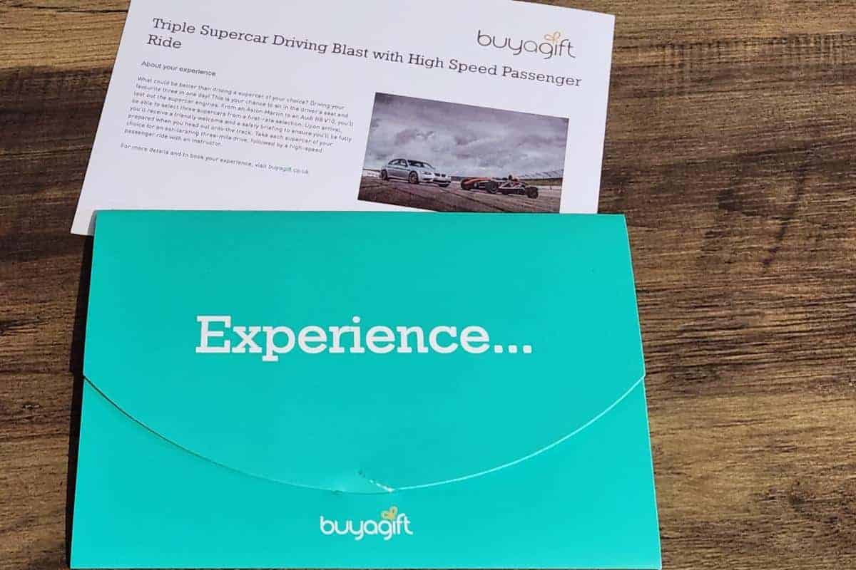 A driving experience gift voucher.