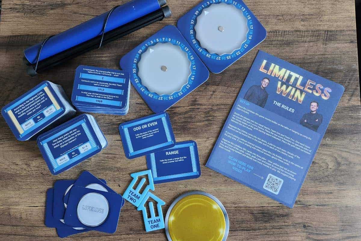 Contents of the Limitless board game box.