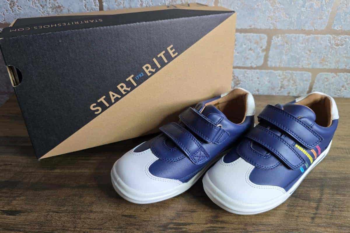 Startrite shoes for preschool children in blue and white.