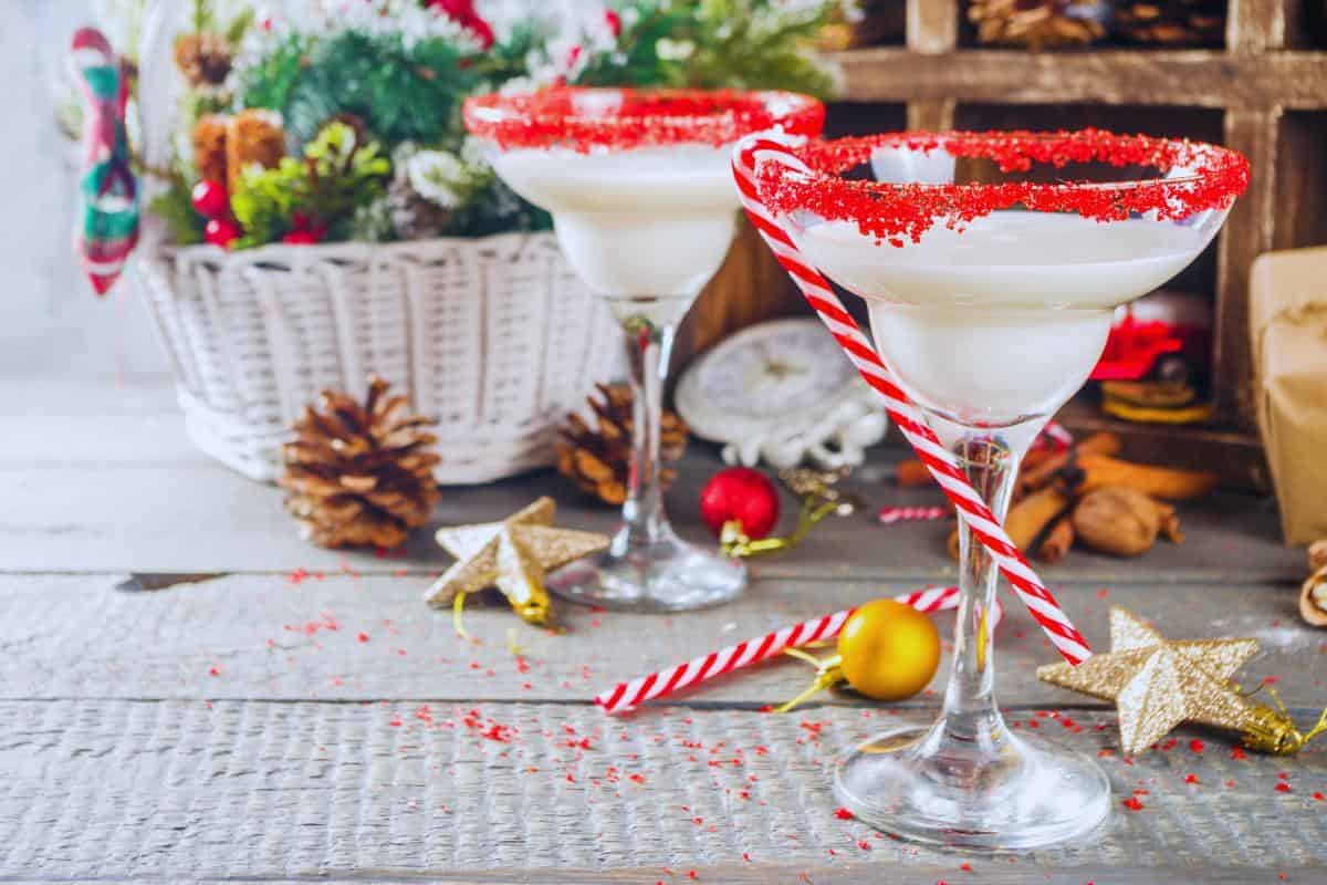 candy cane cocktails or mocktail ideas for Christmas