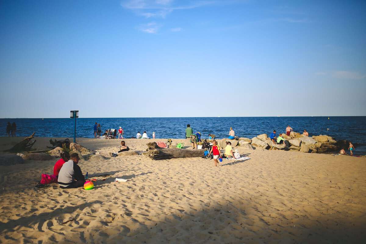 people on the beach