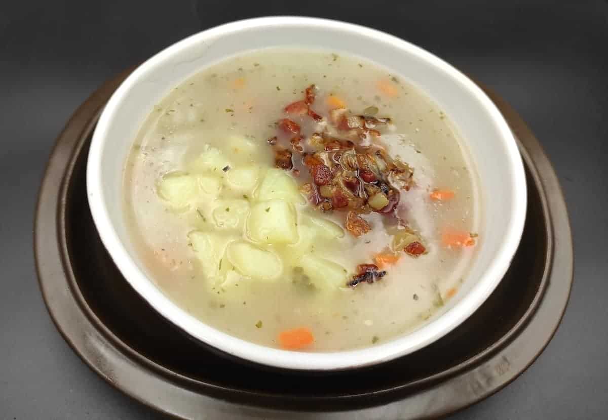 zalewajka soup in a bowl.