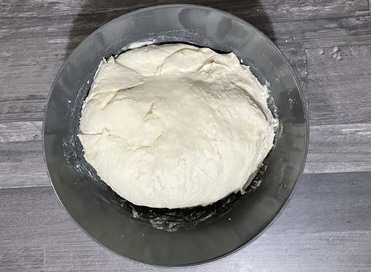 Polish flatbread dough left to rest.