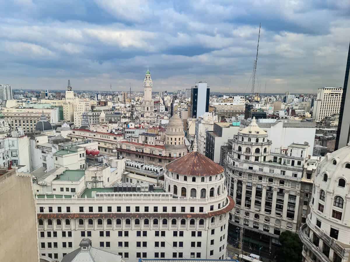 Rooftop view from Galería Güemes Buenos Aires. Buenos Aires in one of the best places to visit in Argentina on a first trip.