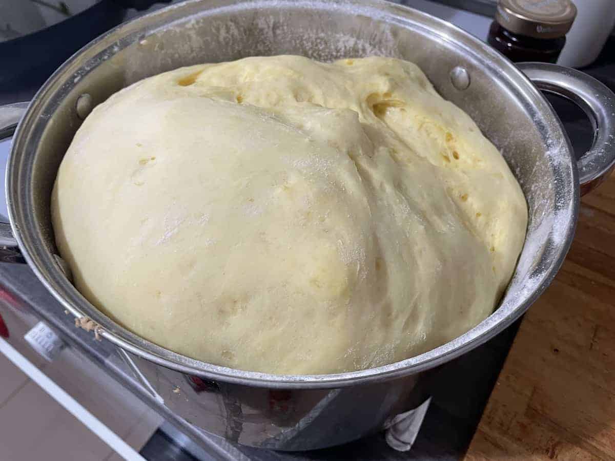 Paczki dough has increased in size.