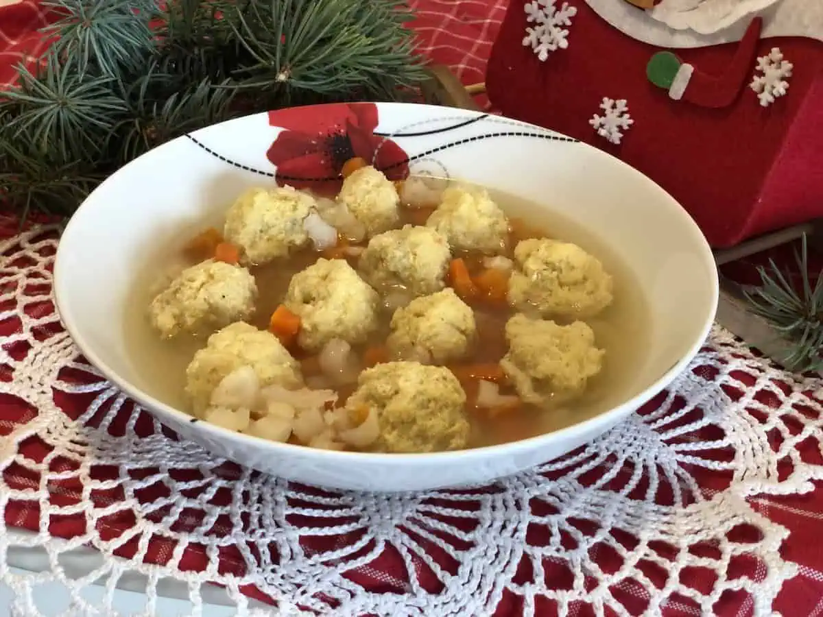 Polish fish aspic in a white bowl.