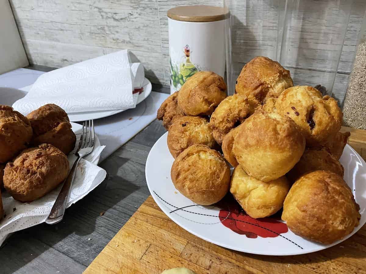 Polish Silesian donuts on a plate.