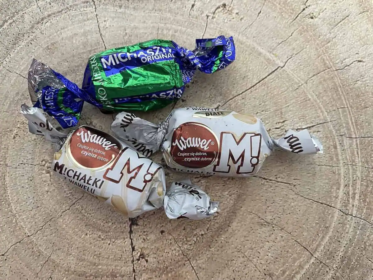 michaszki or michalki z wawelu peanut chocolates.