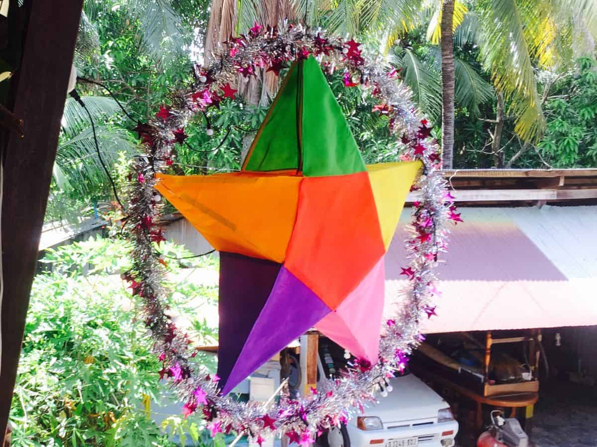 Khmer New Year in Siem Reap, Cambodia Multi-coloured star light for Khmer New Year in Siem Reap, Cambodia