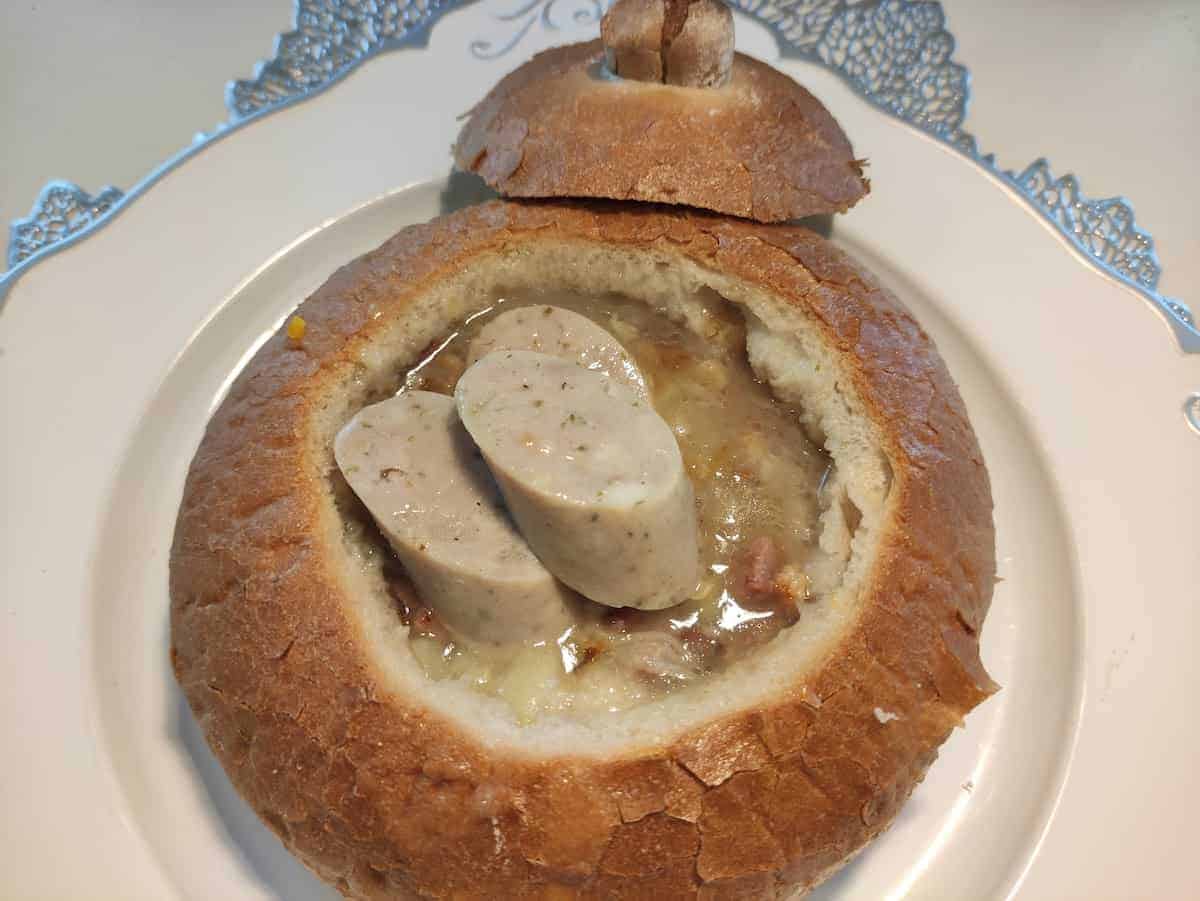 Zurek with kielbasa sausages.