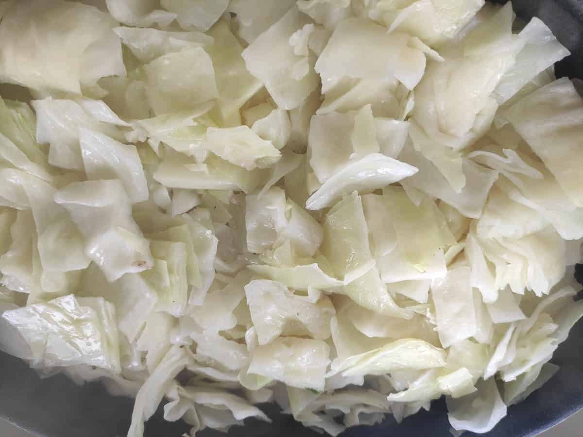 Chopped cabbage.