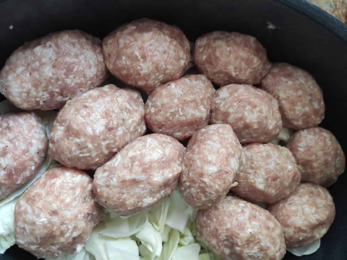 Polish Meatballs and cabbage.