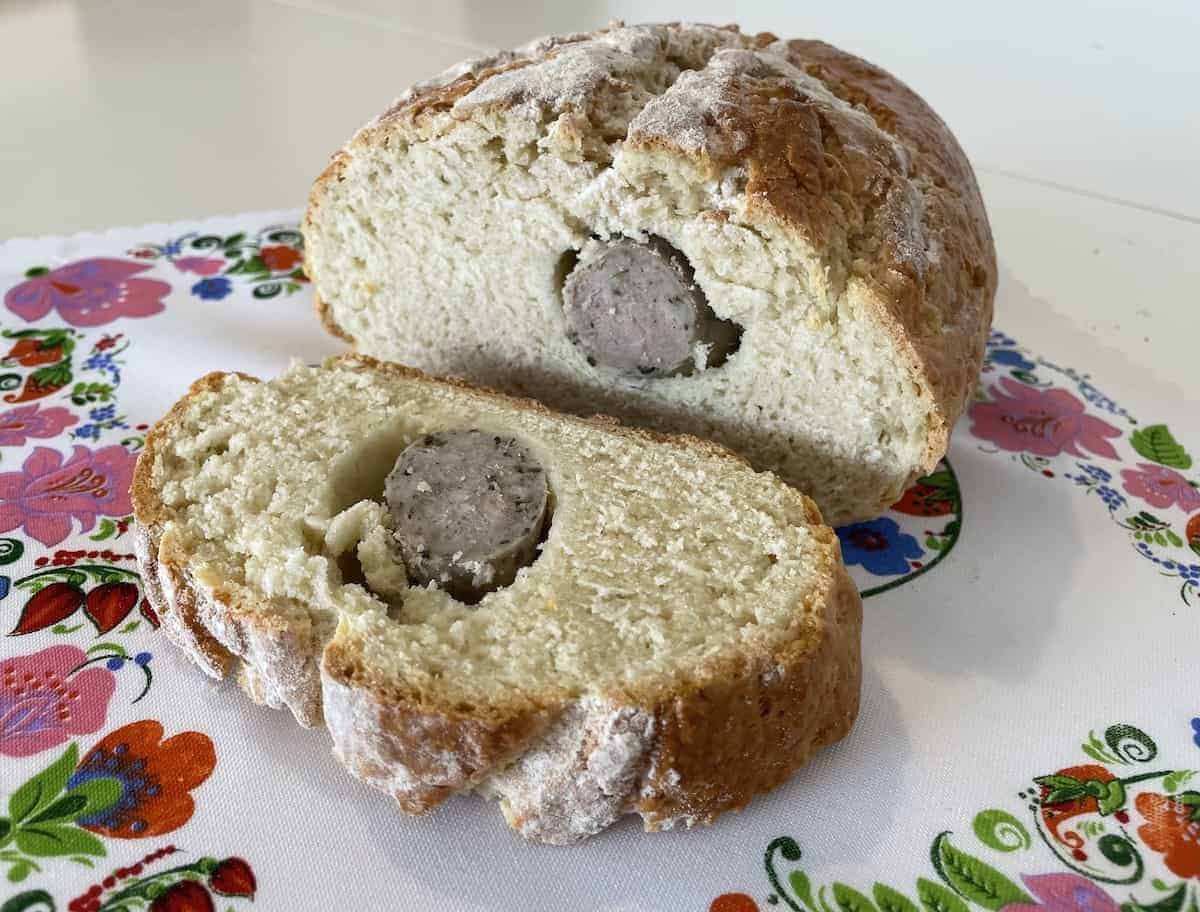 Murzin or Szołdra (Polish Easter Bread Stuffed With Sausage).